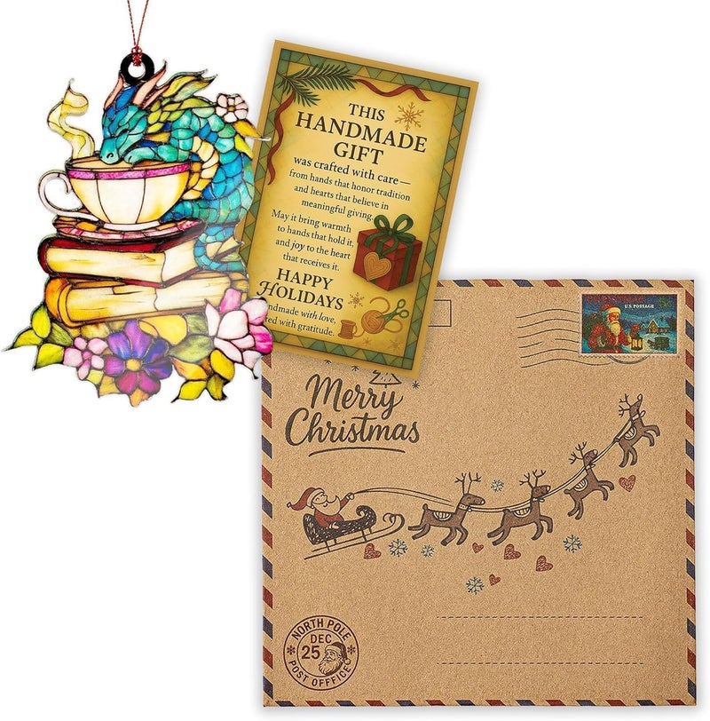 NELXI Elphaba Ornament, Dragon Ornaments for Christmas Tree, Unique Dragon Christmas Ornaments, Book Ornament Gift for Readers, Fantasy Dragons Decoration for Holiday Tree, Cute Magical Home Decor - Image 2